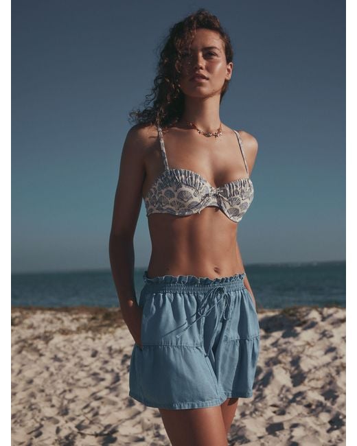 Next Blue Tencel Shorts