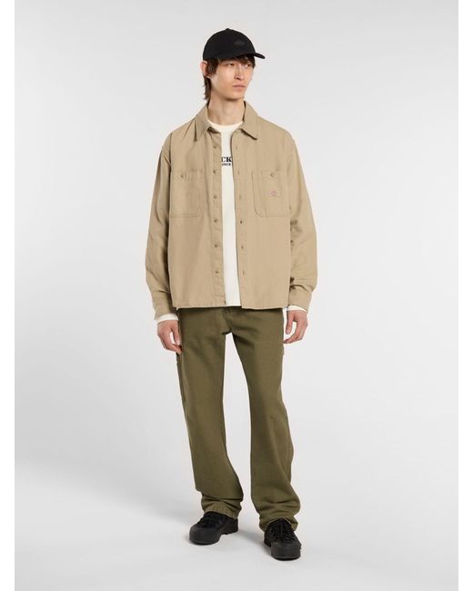 Dickies Natural Canvas Button Through Shirt for men