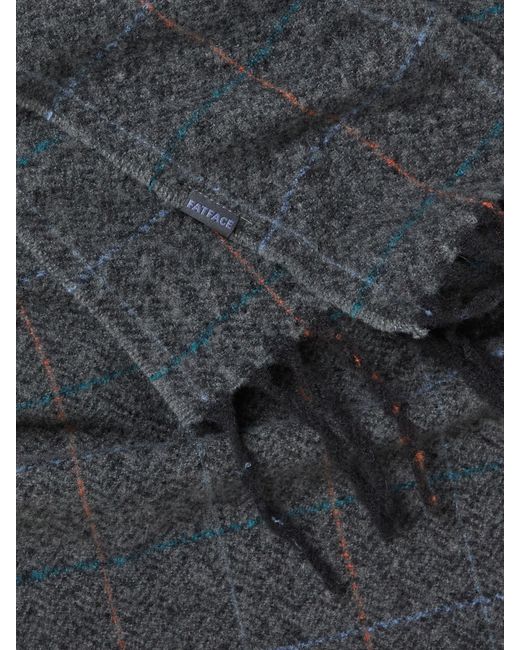FatFace Black Fatface Check Scarf for men