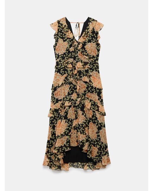 Mint Velvet Orange Floral Print Midi Dress