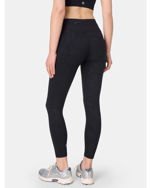 Sweaty Betty Blue 7/8 Length Power Embossed Workout Leggings