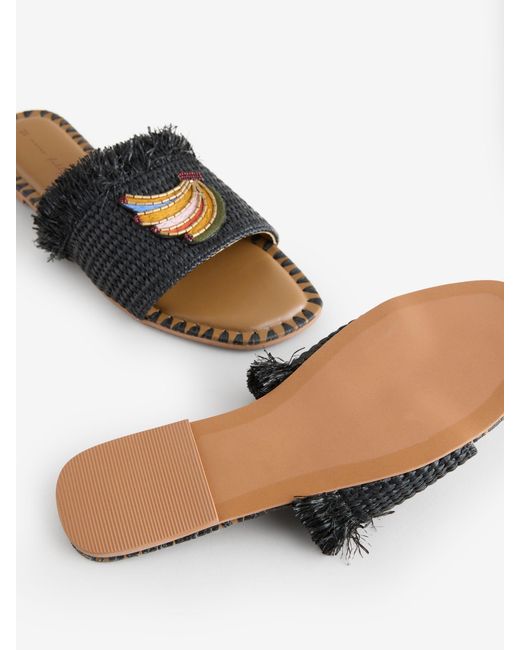 Never Fully Dressed White Raffia Mule Sandals