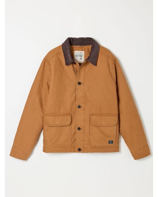 FatFace Brown Sand Canvas Barn Jacket for men