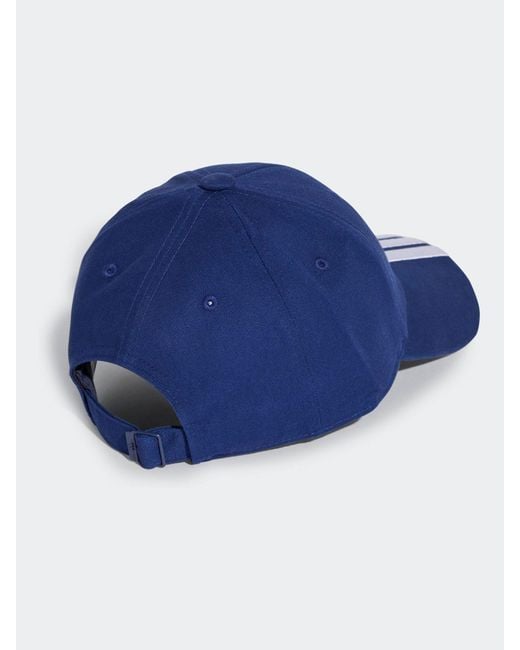 Adidas Blue 3 Stripe 100% Cotton Baseball Cap for men