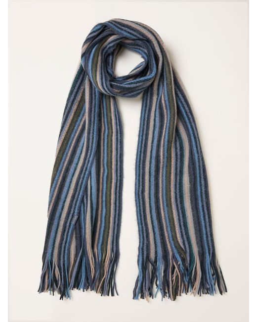 FatFace Blue Fatface Multi Stripe Scarf for men