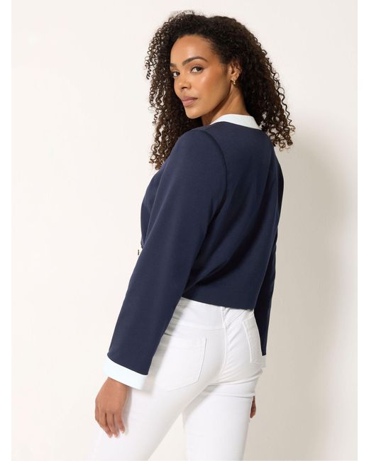 M Com Blue Colourblock Jacket
