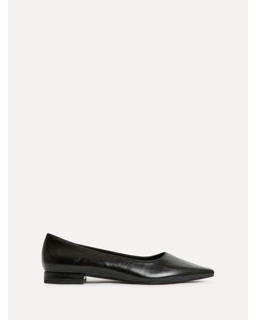 Linzi Focus Pointed With Top Stitching Toe Ballet Flats in Brown | Lyst