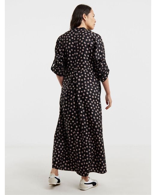 JD Williams Multicolor Collarless Placket 3/4 Sleeve Smock Dress