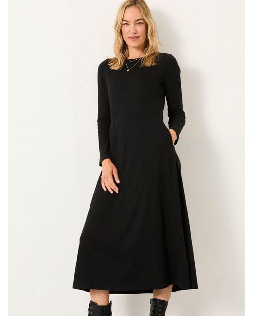 FatFace Black Fatface Jonie Regular Jersey Midi Dress