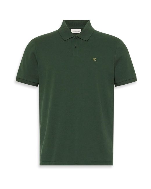 Calvin Klein Green Cotton Pique Classic Polo Shirt for men