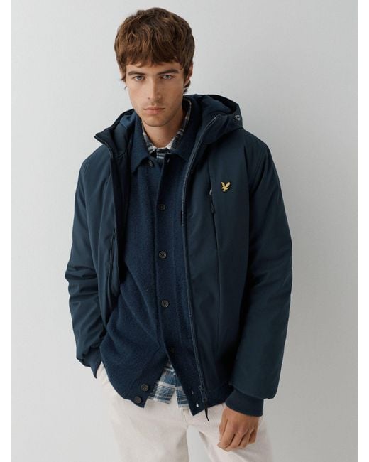 Lyle & Scott Blue Wadded Softshell Jacket for men