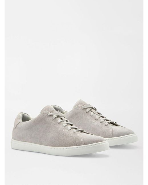 Peter Millar White Vantage Lite Suede Sneakers for men