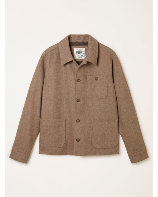 FatFace Natural Fatface Herringbone Worker Jacket for men