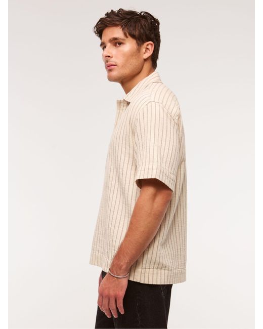 Abercrombie & Fitch Natural Short Sleeved Breezy Pop Over Shirt for men