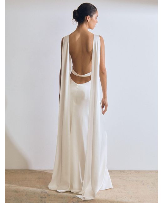 Reiss White Brackley Atelier Duchess Satin Maxi Dress