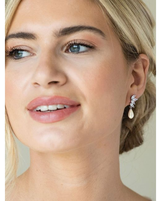 Ivory & Co. Natural Ashbourne R Classic Crystal And Pearl Drop Earrings