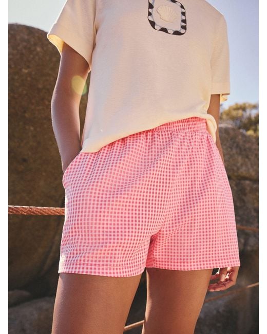 Next Pink Gingham Lightweight Shorts