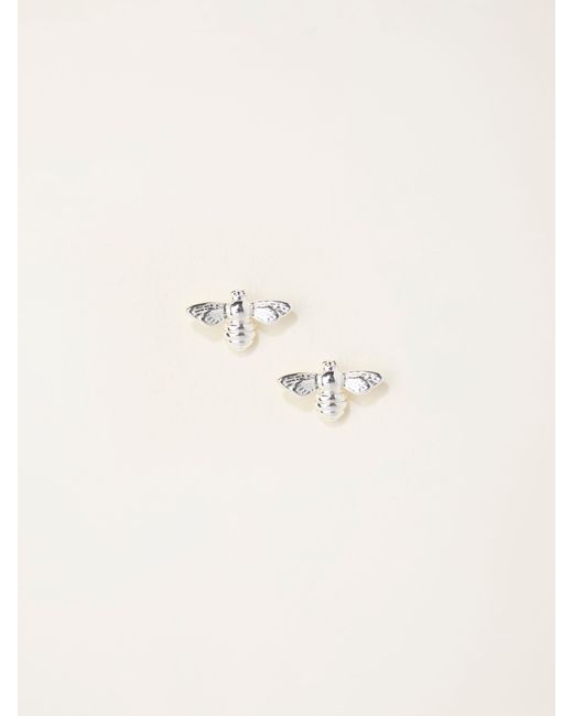 FatFace Natural Fatface Bee Stud Earrings
