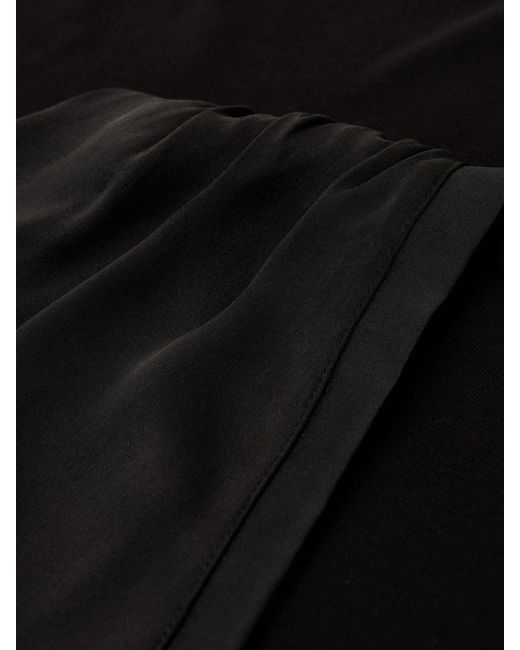 Reiss Black Silk-Front V-Neck Sleeveless Top