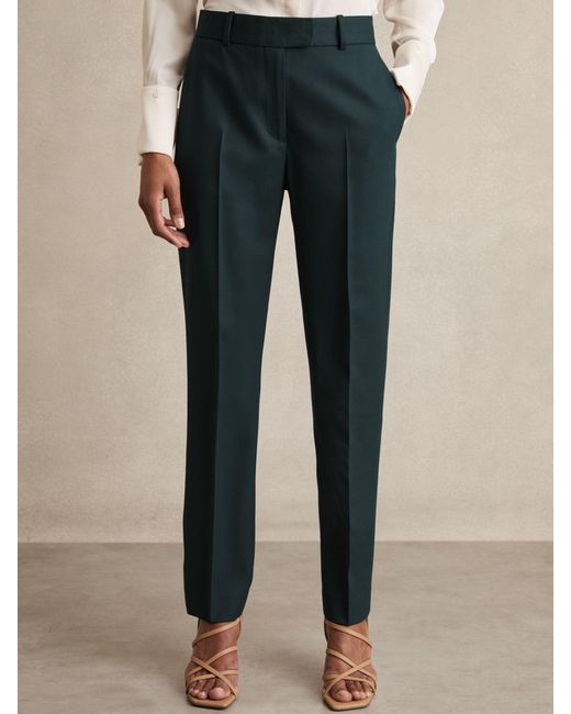 Reiss Green Wool-Blend Slim-Fit Suit Trousers