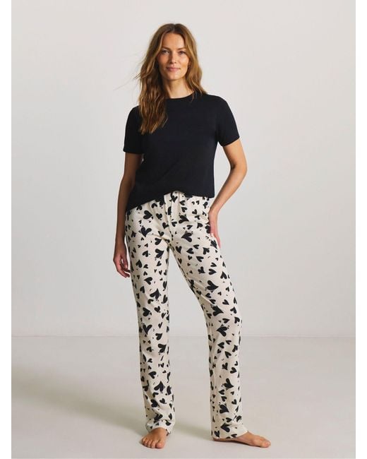JD Williams Black Heart Print Pyjamas Set 2 Pack