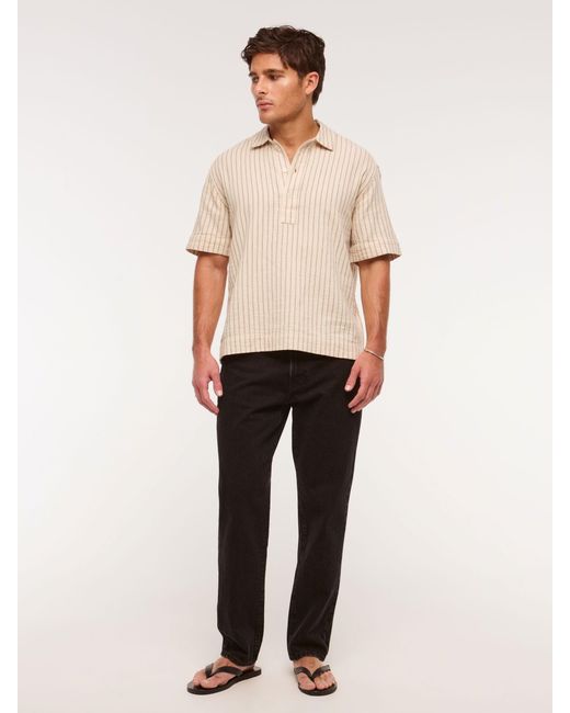 Abercrombie & Fitch Natural Short Sleeved Breezy Pop Over Shirt for men