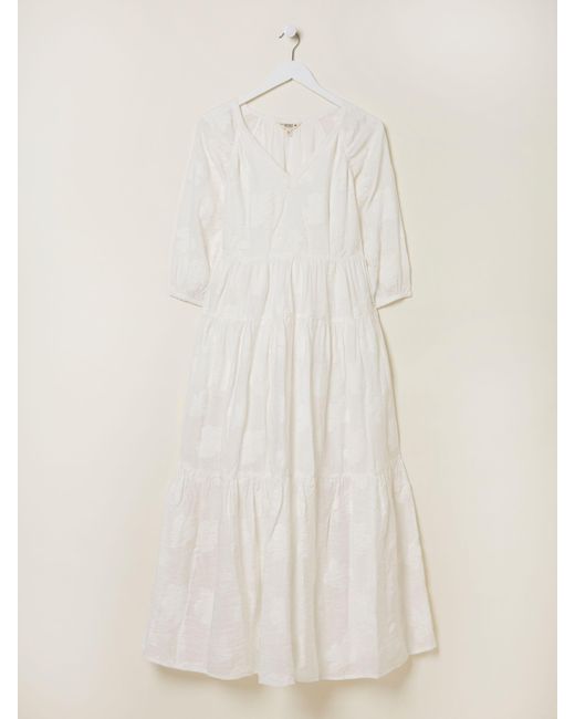 FatFace Natural Fatface Kelly Jacquard Maxi Dress