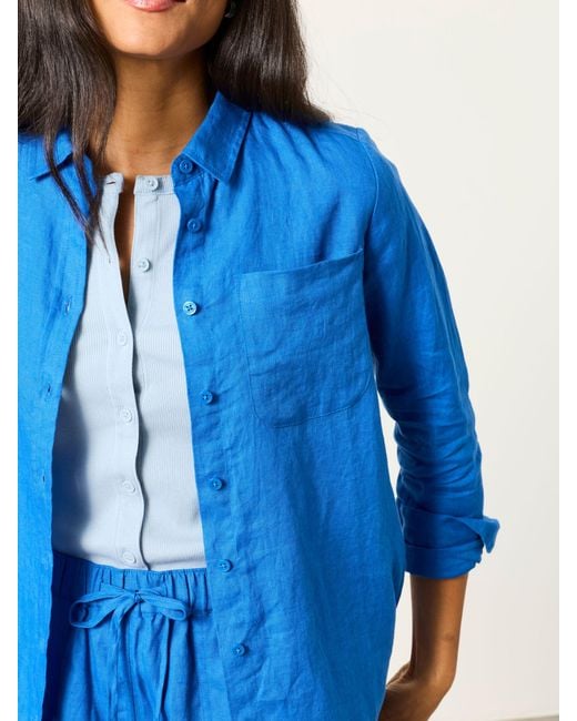 FatFace Blue Fatface Olivia 100% Linen Shirt