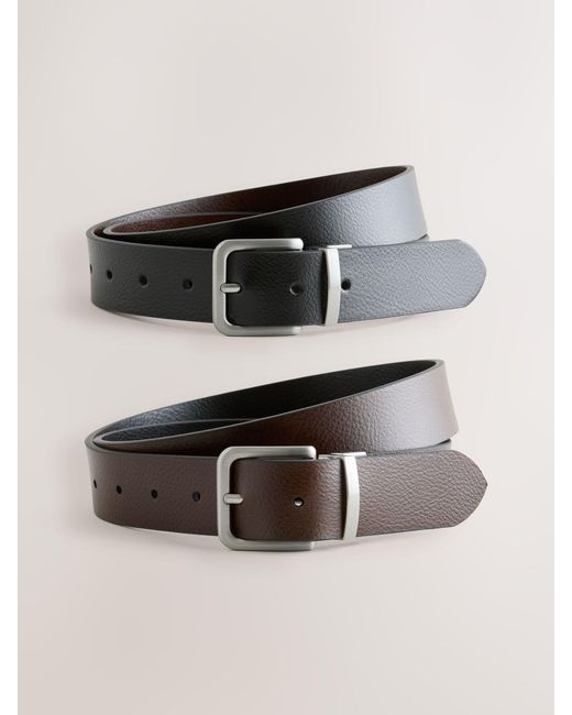 Next Black Reversible Leather Belt for men