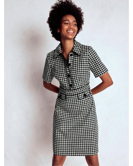 Boden Black Eda Wool Shift Dress