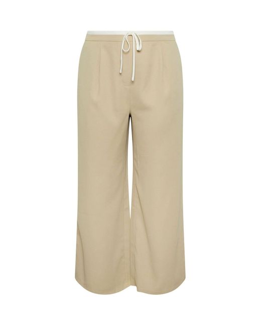 Yours Curve Natural Hose Mit Weitem Bein Und Kontrastierendem Bundeu 46 (Uk 18)