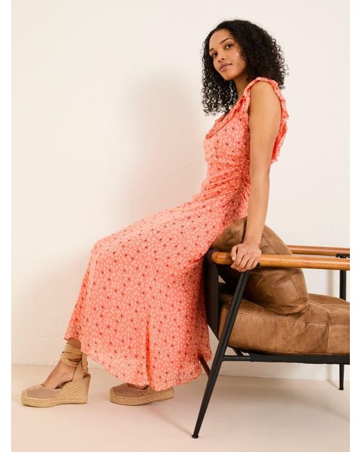 FatFace Pink Fatface Sloane Scoop Neck Printed Dress
