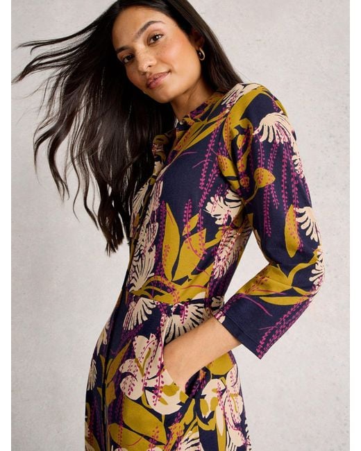 White Stuff Multicolor Rua Jersey Shirt Dress