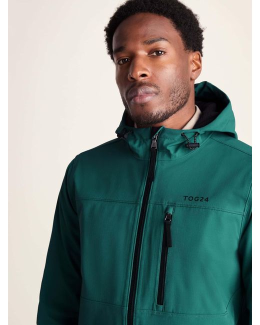 TOG24 Green Tog 24 Andro Hooded Waterproof Softshell Jacket for men