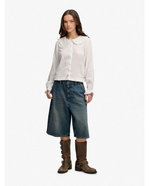 Superdry White Collared Blouse