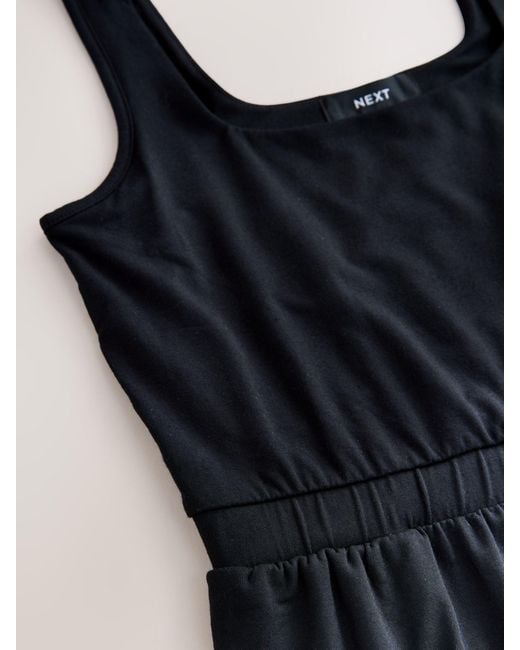 Next Blue Ruched Waist Jersey Jumpsuit