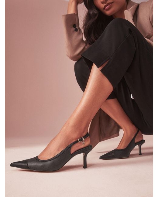 Ted Baker White Monogram Point Toe Sling Back Heels