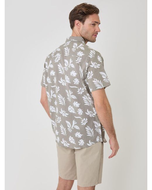 Threadbare Gray Button Down Collar Short Sleeve Shirt for men