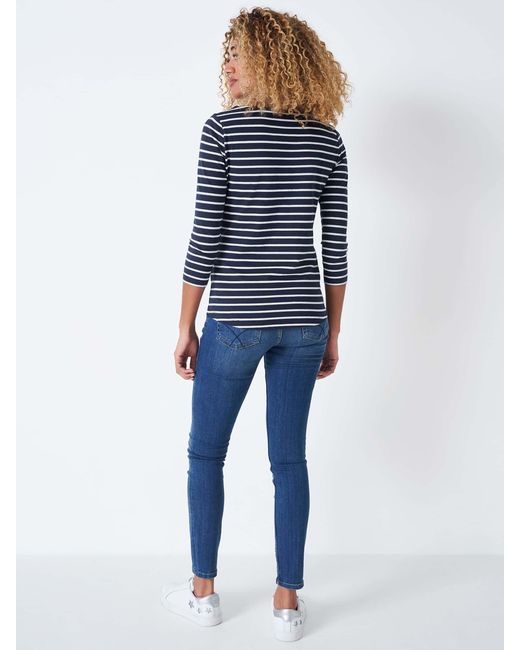 Crew Blue Company 100% Cotton Essential Breton Stripe Top