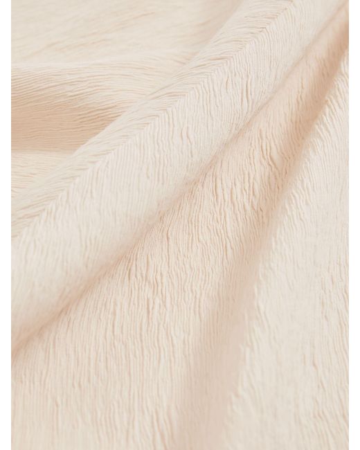 Reiss Natural Textured Drape-Neck Midi Dress