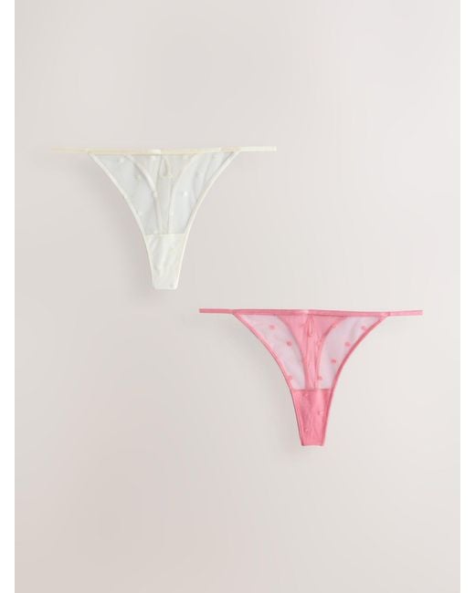 Next Pink Daisy Embroidered Knickers 2 Pack