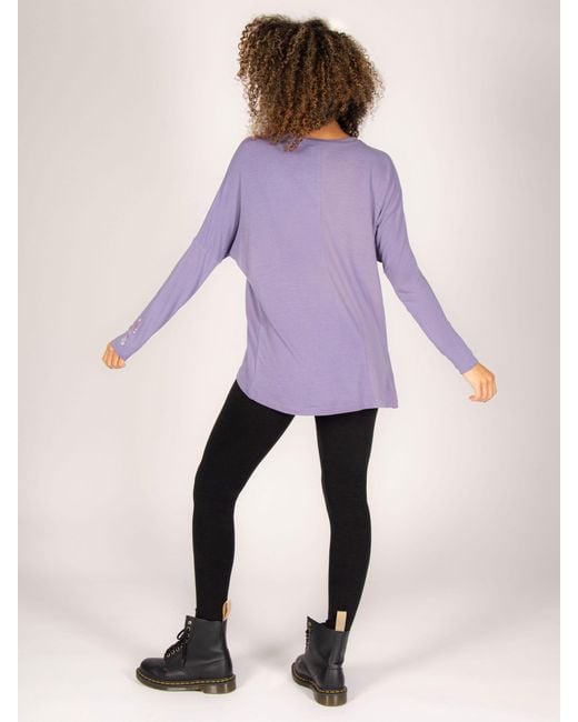Pineapple Purple Script Long Sleeves Top
