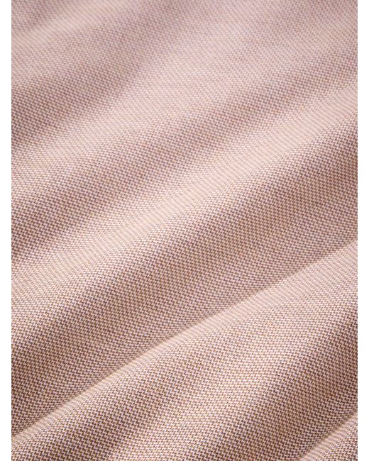 Next Brown Slim Fit Textured Signature 100% Cotton Long Sleeve Shirt for men