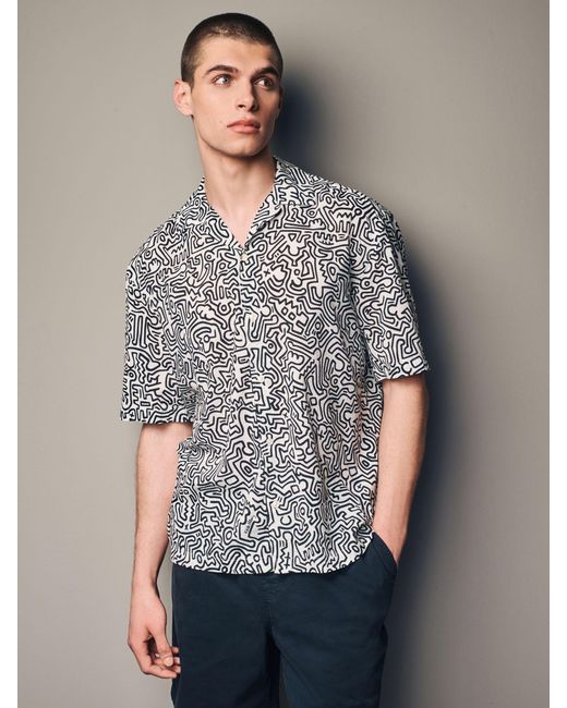 Next Gray Keith Haring Printed Short Sleeve Shirt for men
