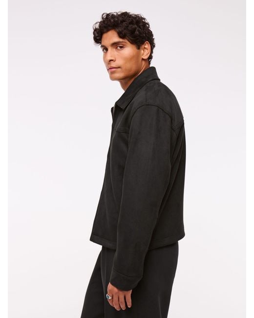 Abercrombie & Fitch Black Cropped Long Sleeve Zip Jacket for men