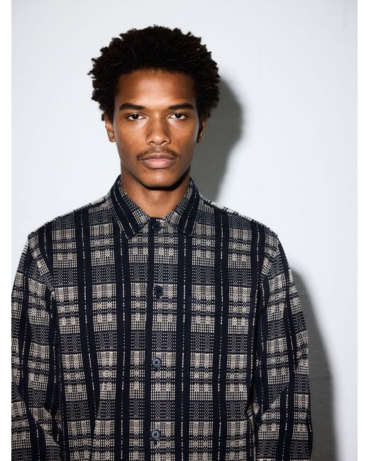 Next Gray Textured Shacket for men
