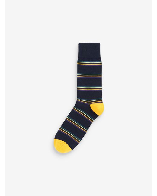 Next Blue Pattern Socks 5 Pack for men
