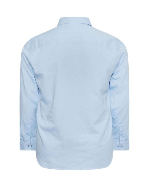 BadRhino Big & Tall Blue Long Sleeve Oxford Shirt for men