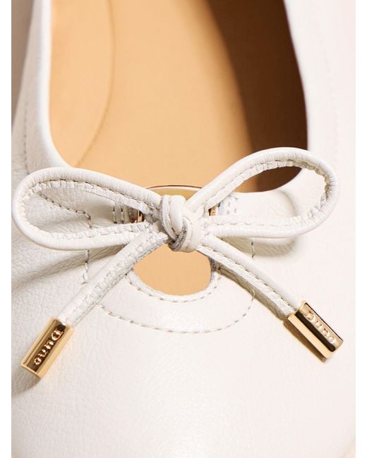 Dune Natural Leather Hali Ballet Pumps