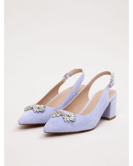 Phase Eight White Sparkle Block Heels